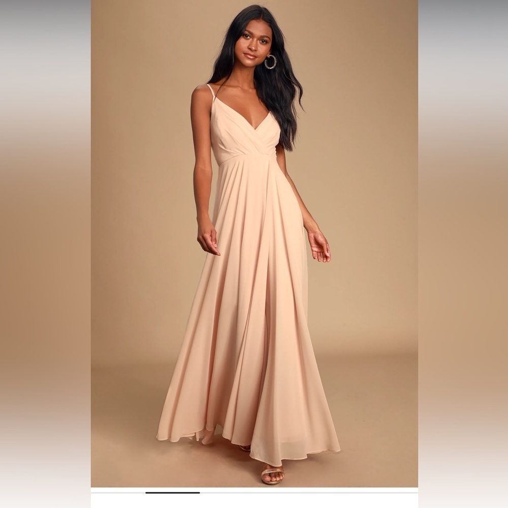 Lulu's Elegant blush  pink Maxi Dress